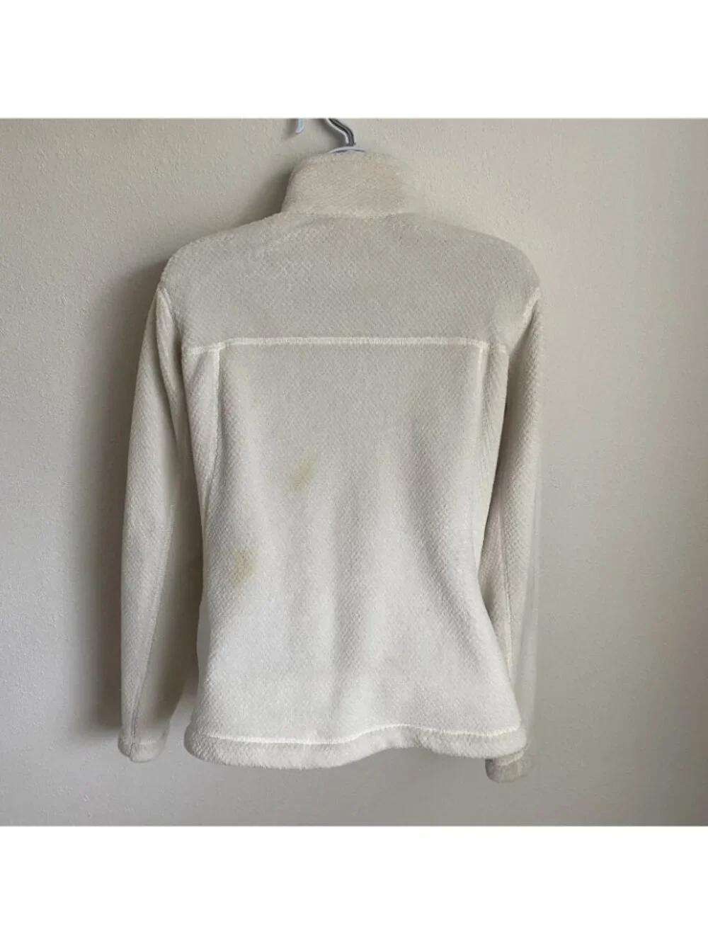 Patagonia Womens Small Fleece Jacket White Biege Full Zip Polartec *Read desc*